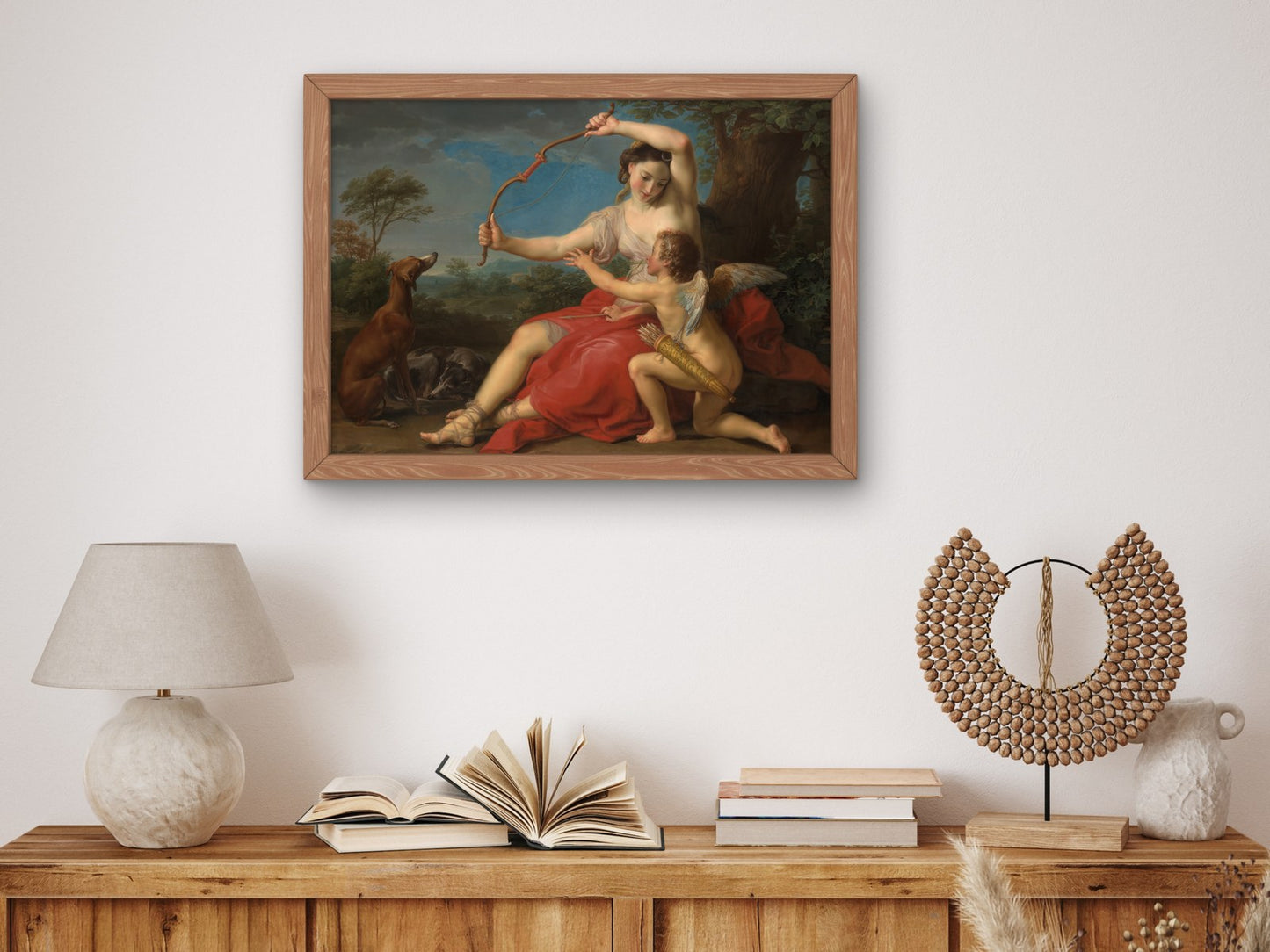 Diana and Cupid by Pompeo Batoni 1761, Wall Art Print, Fine Art Reproduction, Museum Quality Decor, Poster