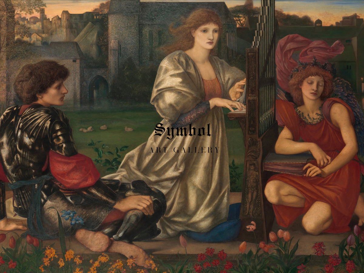 The Love Song by Edward Coley Burne Jones 1868, Wall Art Print, Fine Art Reproduction, Museum Quality Decor, Poster
