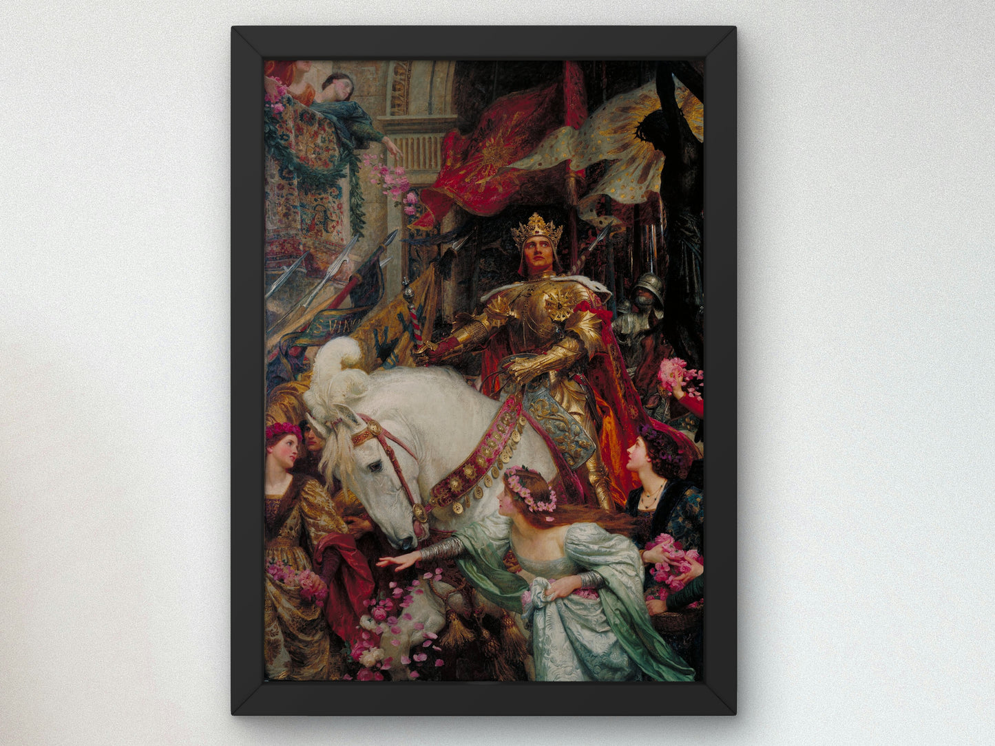 The Two Crowns by Frank Bernard Dicksee 1900, Wall Art Print, Fine Art Reproduction, Museum Quality Decor, Poster