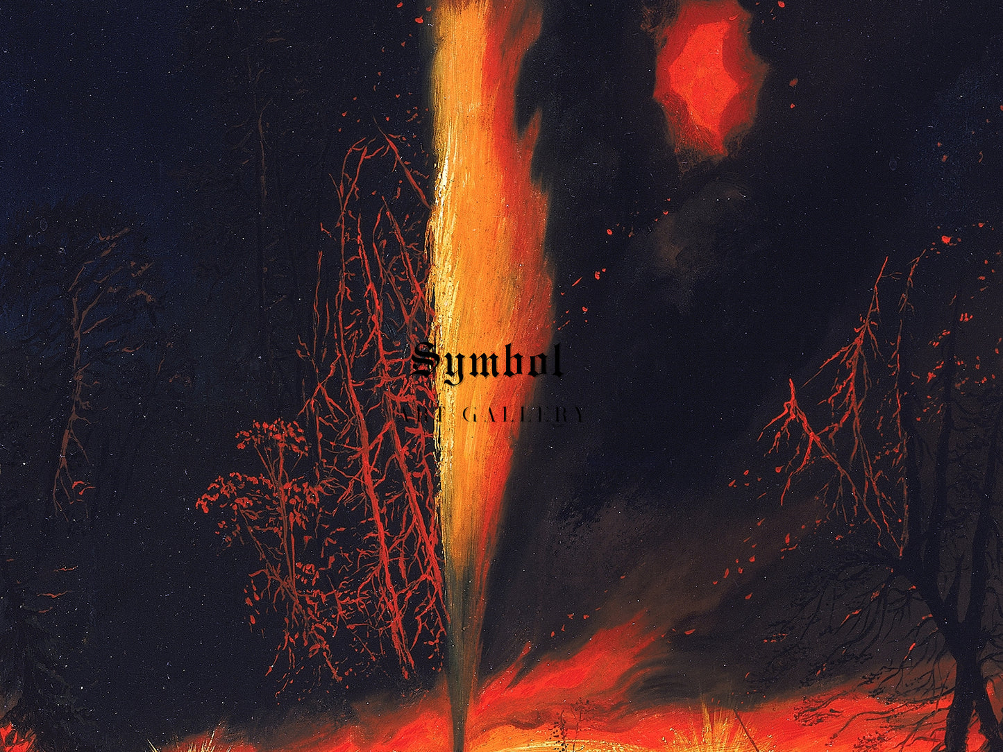 Burning Oil Well at Night, near Rouseville, Pennsylvania by James Hamilton 1861, Wall Art Print, Fine Art Reproduction, Museum Quality Decor
