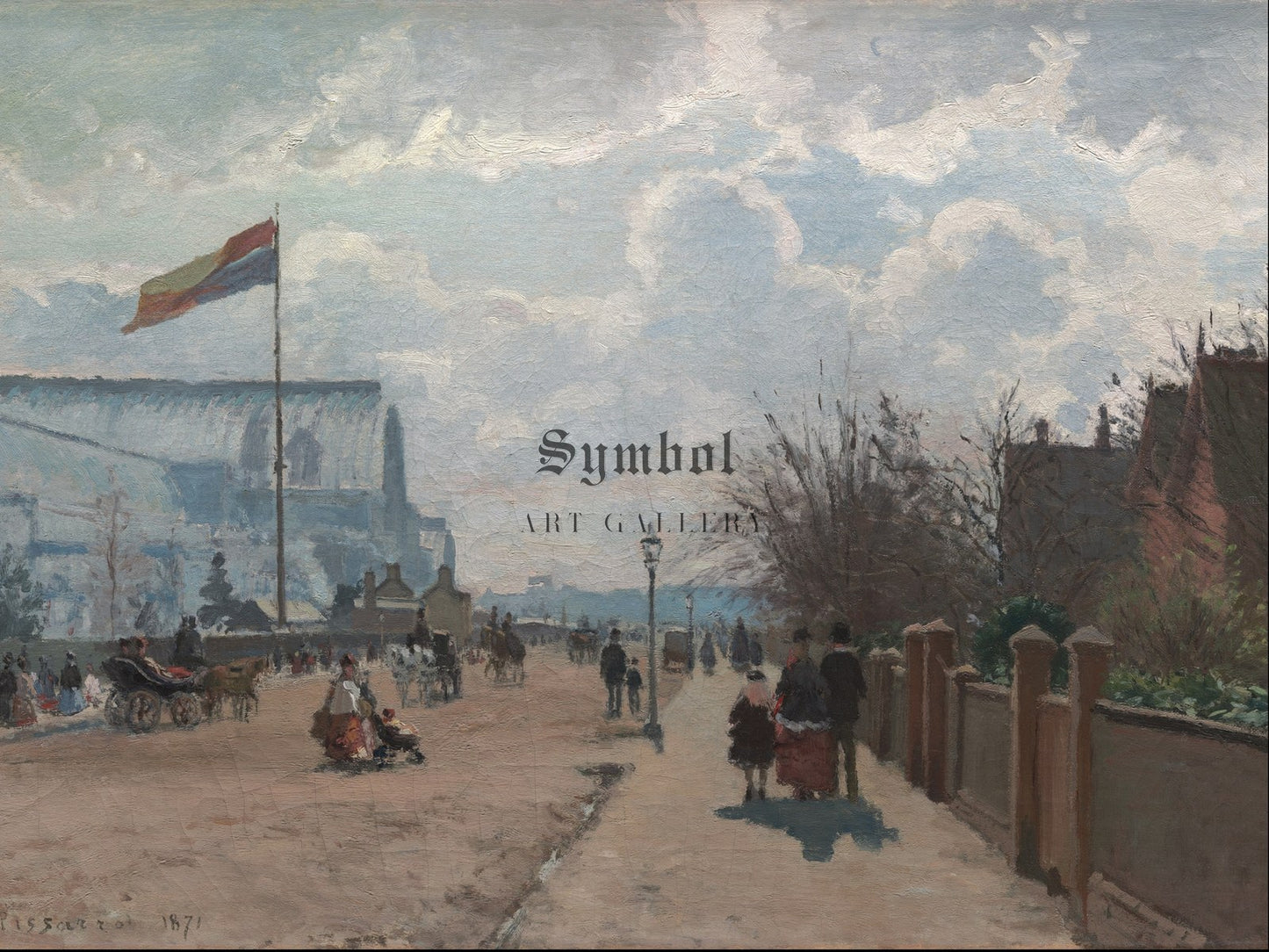 The Crystal Palace by Camille Pissarro 1871, Wall Art Print, Fine Art Reproduction, Museum Quality Decor, Poster