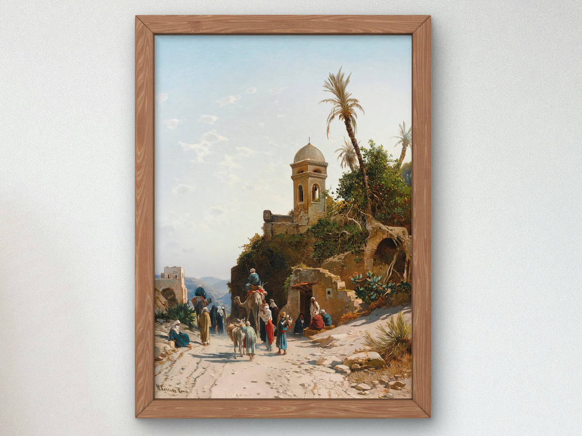 On the Road to Jerusalem by Hermann David Salomon Corrodi, Wall Art Print, Fine Art Reproduction, Museum Quality Decor, Poster