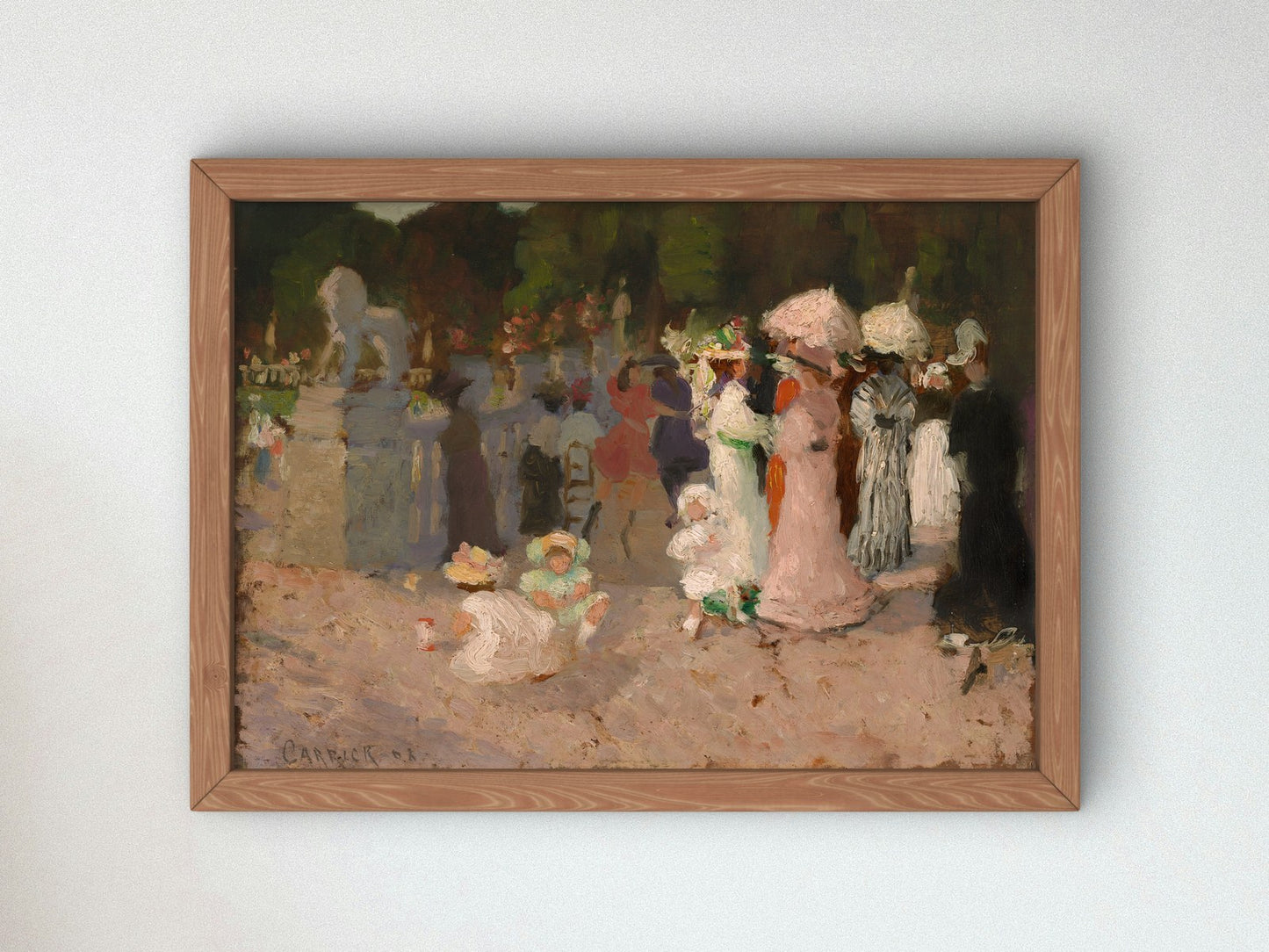 Paris Park Scene by Ethel Carrick 1906, Wall Art Print, Fine Art Reproduction, Museum Quality Decor, Poster