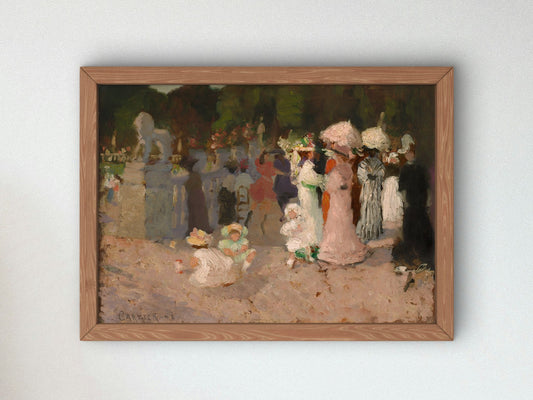 Paris Park Scene by Ethel Carrick 1906, Wall Art Print, Fine Art Reproduction, Museum Quality Decor, Poster