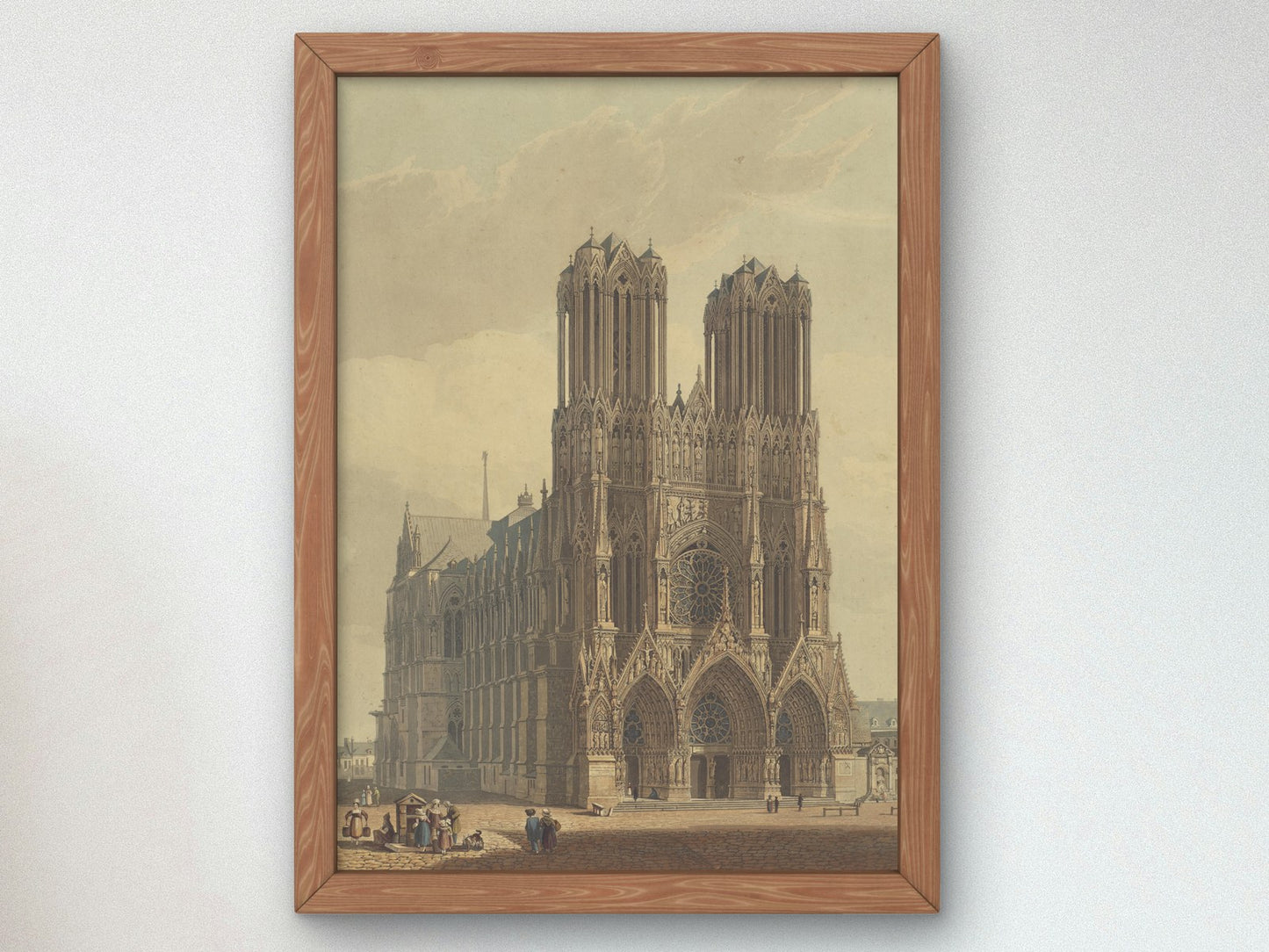 Portail de l'église Cathédrale de Rheims by Charles Wild 1823, Wall Art Print, Fine Art Reproduction, Museum Quality Decor, Poster