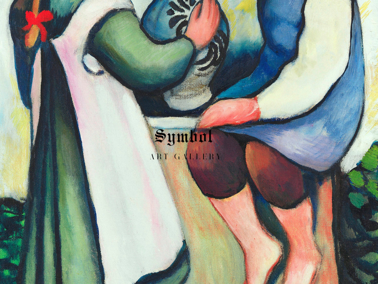 Children at the Well II by August Macke 1910, Wall Art Print, Fine Art Reproduction, Museum Quality Decor, Poster