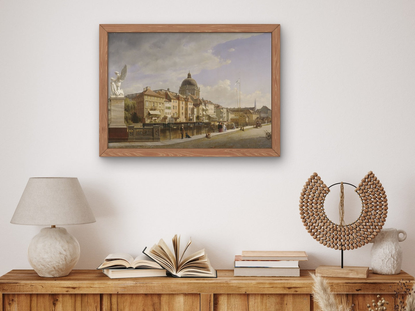 Rear view of the Houses at Schlossfreiheit by Eduard Gaertner 1855, Wall Art Print, Fine Art Reproduction, Museum Quality Decor, Poster