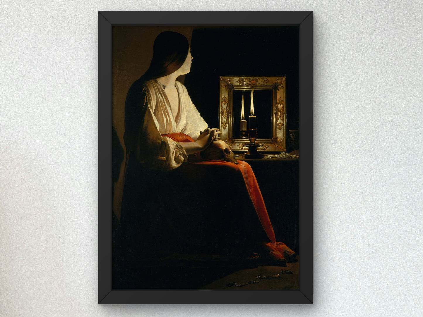 The Penitent Magdalen by Georges de La Tour 1640, Wall Art Print, Fine Art Reproduction, Museum Quality Decor, Poster