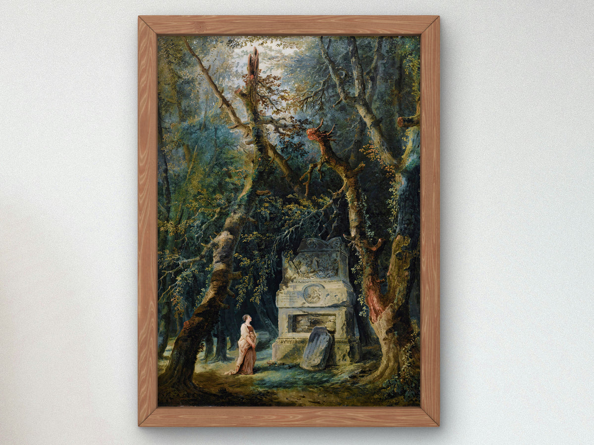 The Solitary Walk by Hubert Robert 1777, Wall Art Print, Fine Art Reproduction, Museum Quality Decor, Poster