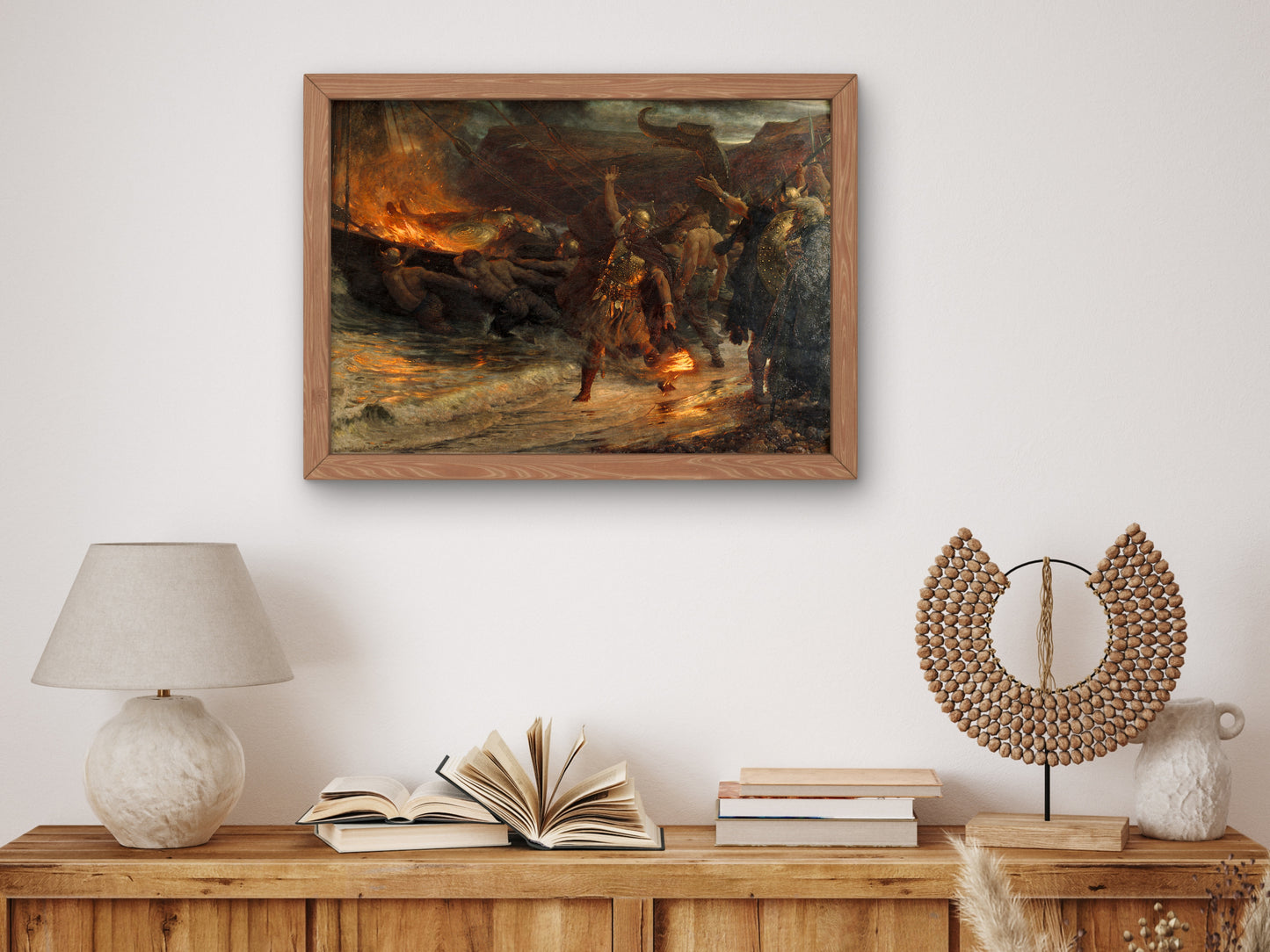 The Funeral of a Viking by Frank Bernard Dicksee 1893, Wall Art Print, Fine Art Reproduction, Museum Quality Decor, Poster