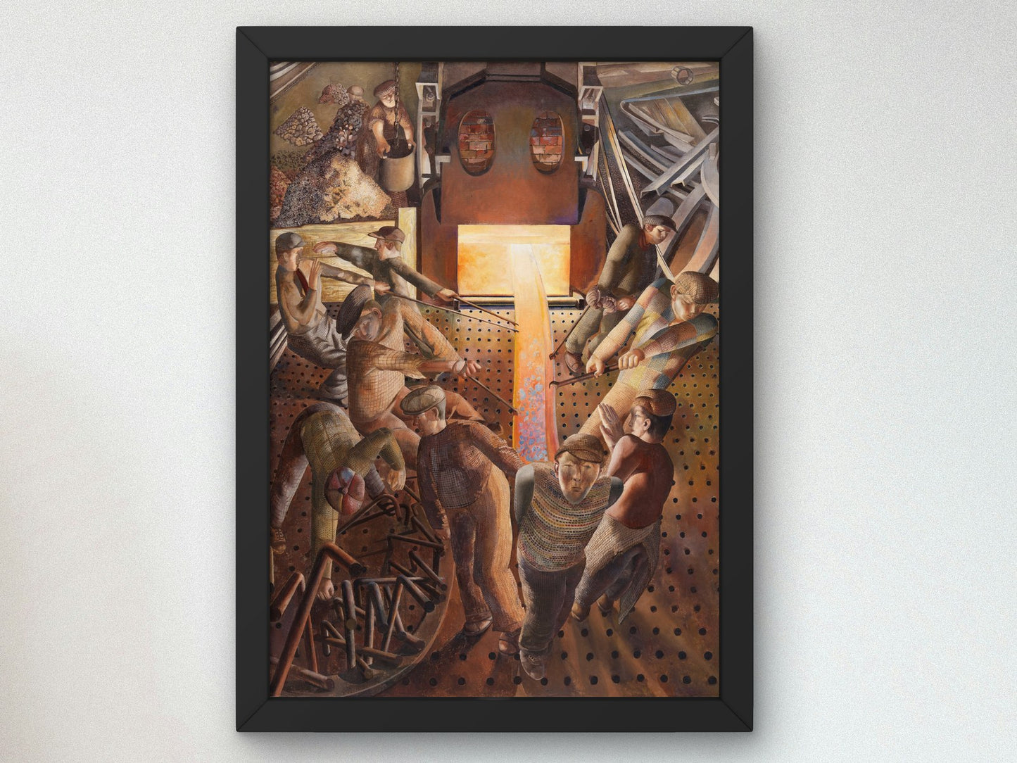 Shipbuilding on the Clyde The Furnaces by Stanley Spencer 1946, Wall Art Print, Fine Art Reproduction, Museum Quality Decor, Poster