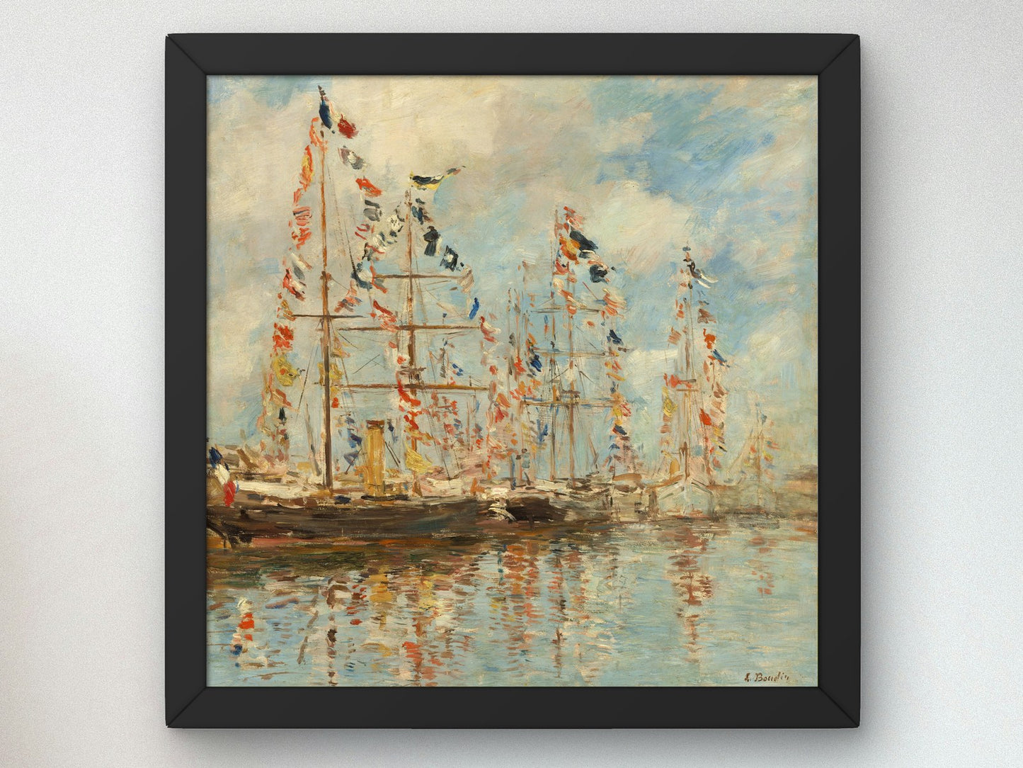 Yacht Basin at Trouville Deauville by Eugène Boudin 1895, Wall Art Print, Fine Art Reproduction, Museum Quality Decor, Poster