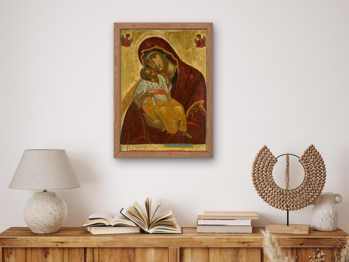 The Virgin of Tenderness by Emmanuel Lambardos 1609, Wall Art Print, Fine Art Reproduction, Museum Quality Decor, Poster