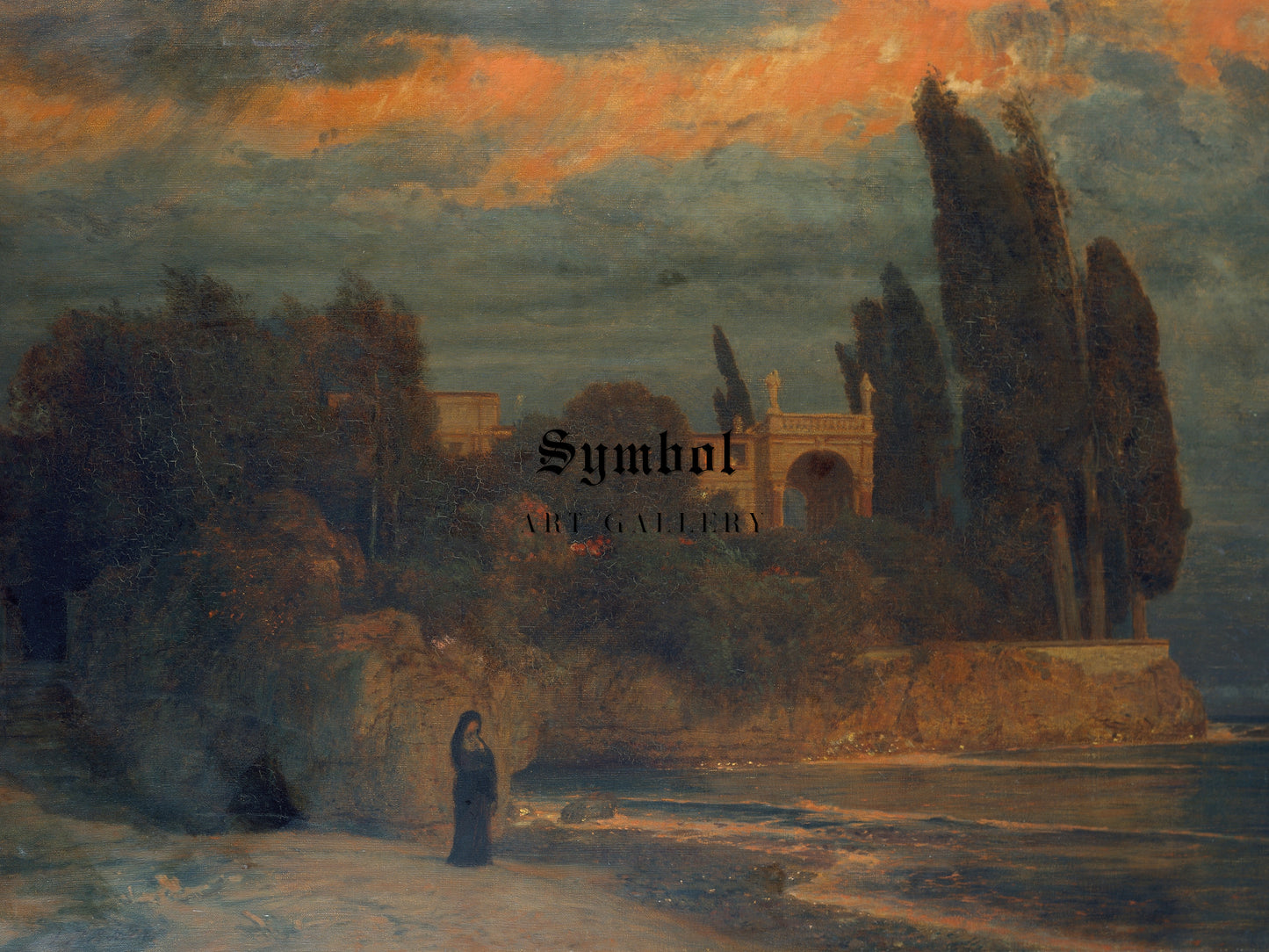 Villa by the Sea by Arnold Böcklin 1871, Wall Art Print, Fine Art Reproduction, Museum Quality Decor, Poster