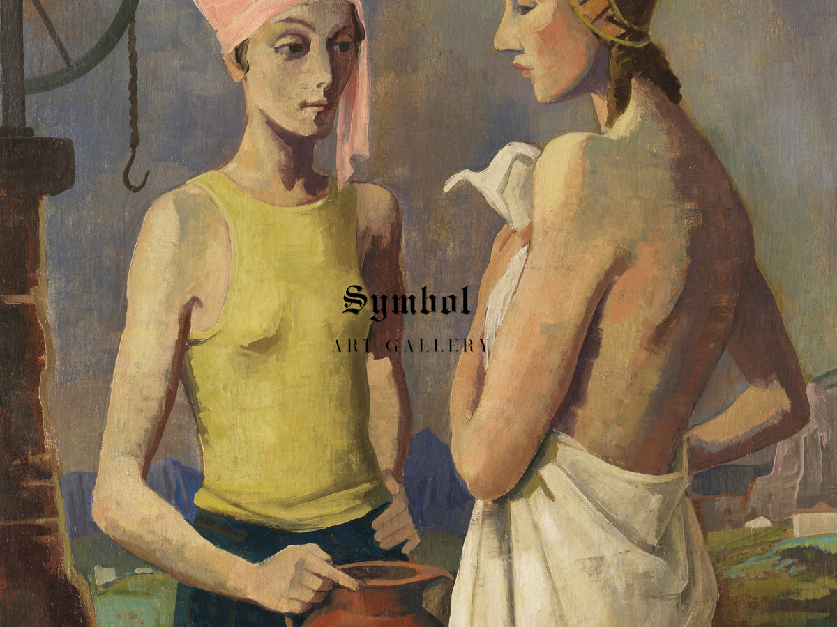 Two Women at the Well by Karl Hofer 1940, Wall Art Print, Fine Art Reproduction, Museum Quality Decor, Poster
