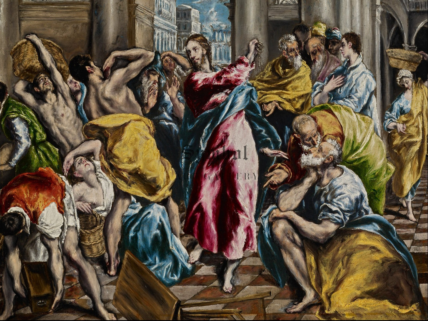 Purification of the Temple by El Greco 1600, Wall Art Print, Fine Art Reproduction, Museum Quality Decor, Poster