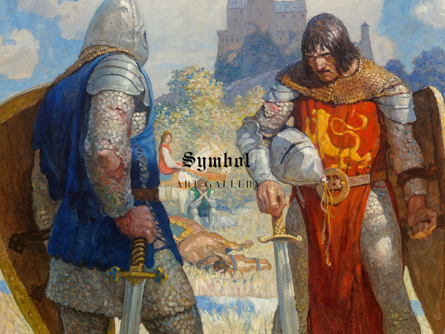 I am Sir Launcelot du Lake, King Ban's son of Benwick, and knight of the Round Table by Newell Convers Wyeth 1917, Wall Art Print