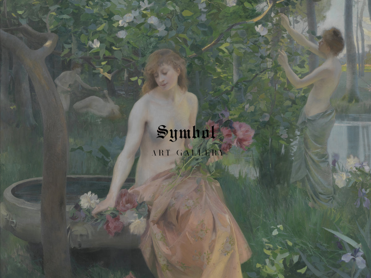 Spring by Emile Rene Menard, Wall Art Print, Fine Art Reproduction, Museum Quality Decor, Poster