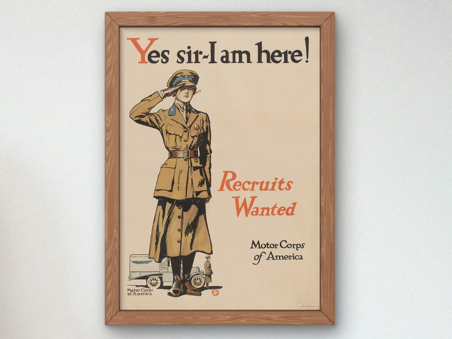 Yes Sir I Am Here Recruits Wanted by Edward Penfield 1918, Wall Art Print, Fine Art Reproduction, Museum Quality Decor, Poster