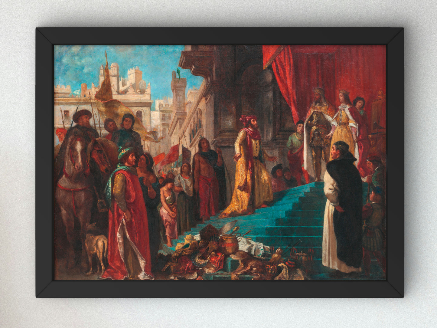 The Return of Christopher Columbus by Eugène Delacroix 1839, Wall Art Print, Fine Art Reproduction, Museum Quality Decor, Poster