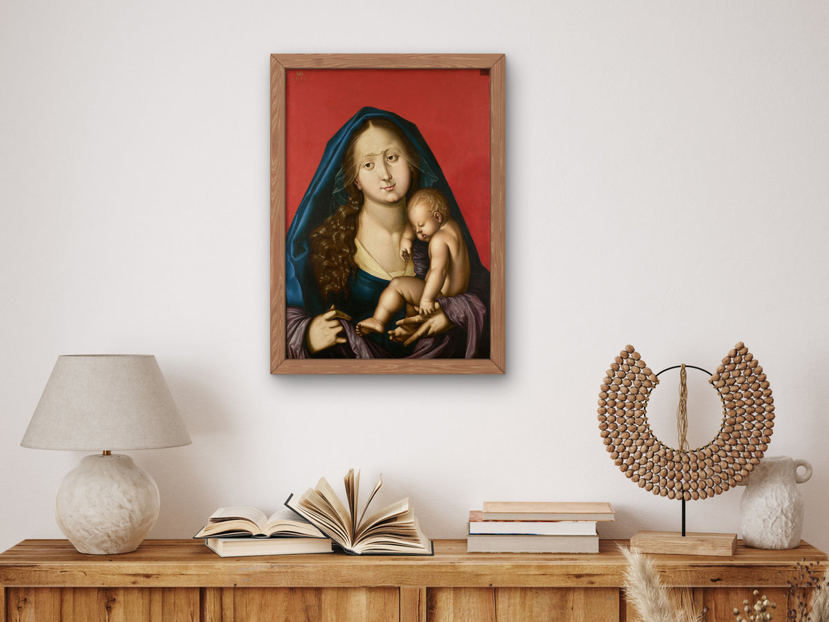 Madonna with Sleeping Child by Hans Baldung 1520, Wall Art Print, Fine Art Reproduction, Museum Quality Decor, Poster