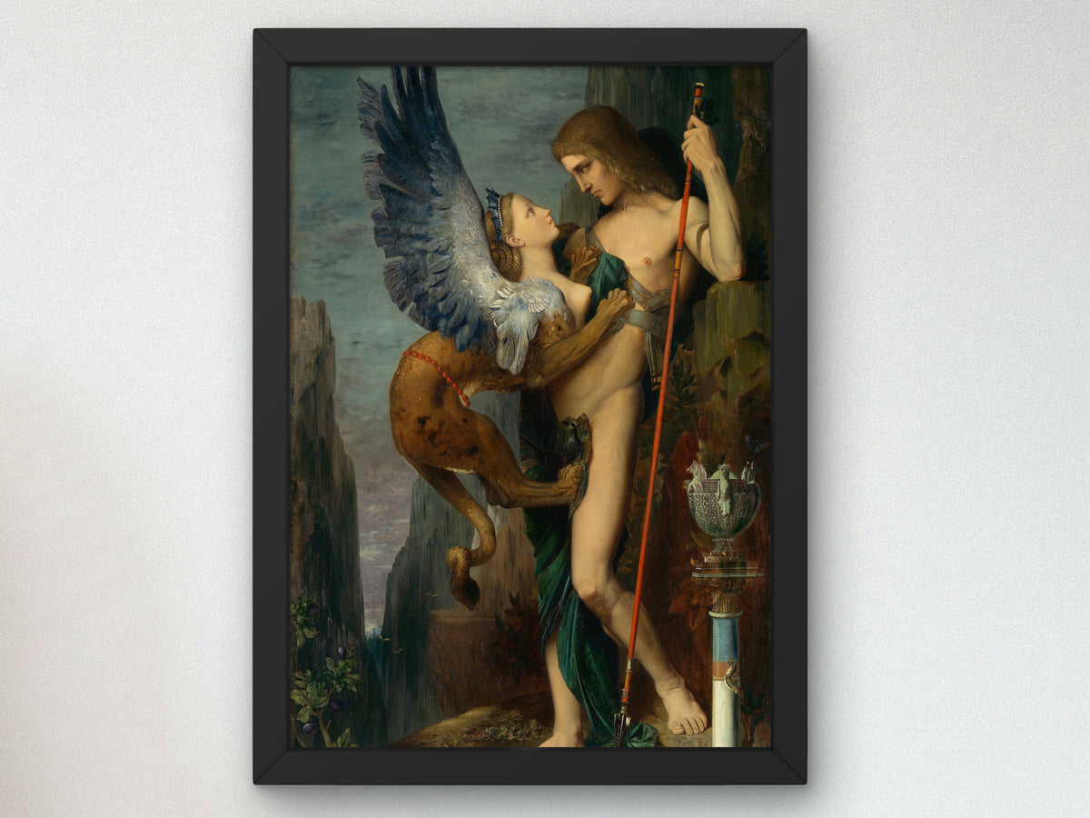 Oedipus and the Sphinx by Gustave Moreau 1864, Wall Art Print, Fine Art Reproduction, Museum Quality Decor, Poster