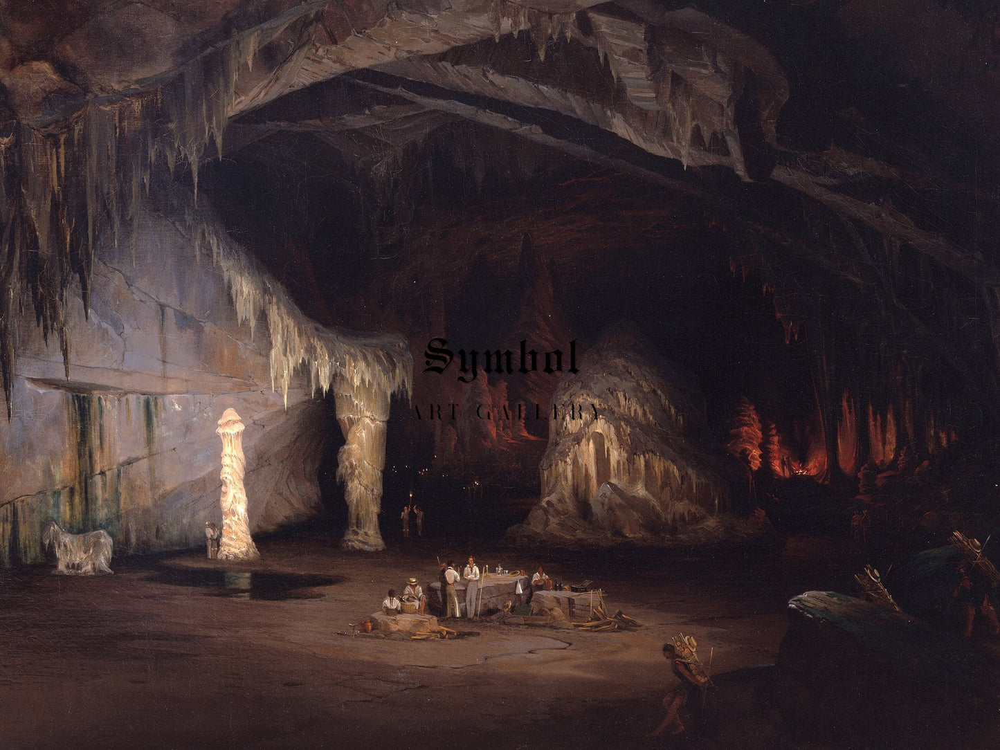 Grutas de Cacahuamilpa by Jean Baptiste Louis Gros 1835, Wall Art Print, Fine Art Reproduction, Museum Quality Decor, Poster