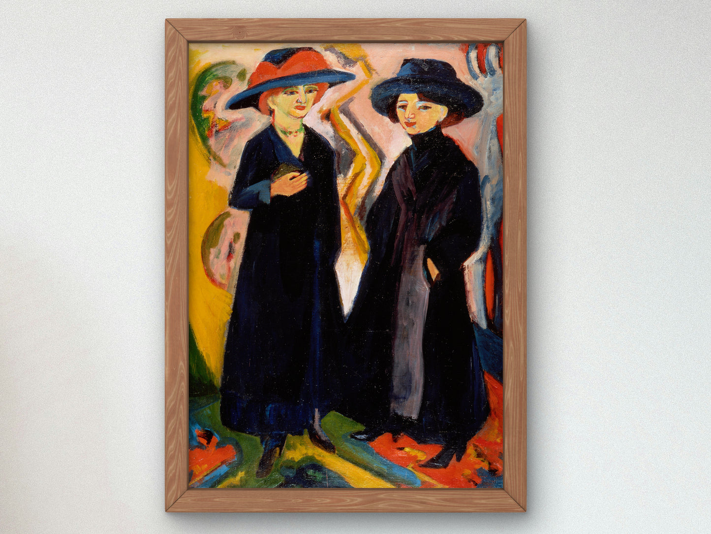 Two Women by Ernst Ludwig Kirchner 1911, Wall Art Print, Fine Art Reproduction, Museum Quality Decor, Poster