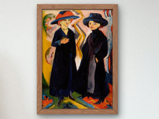 Two Women by Ernst Ludwig Kirchner 1911, Wall Art Print, Fine Art Reproduction, Museum Quality Decor, Poster