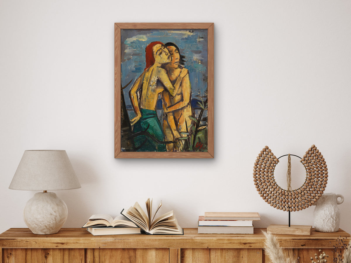 Girlfriends by Karl Hofer 1920, Wall Art Print, Fine Art Reproduction, Museum Quality Decor, Poster