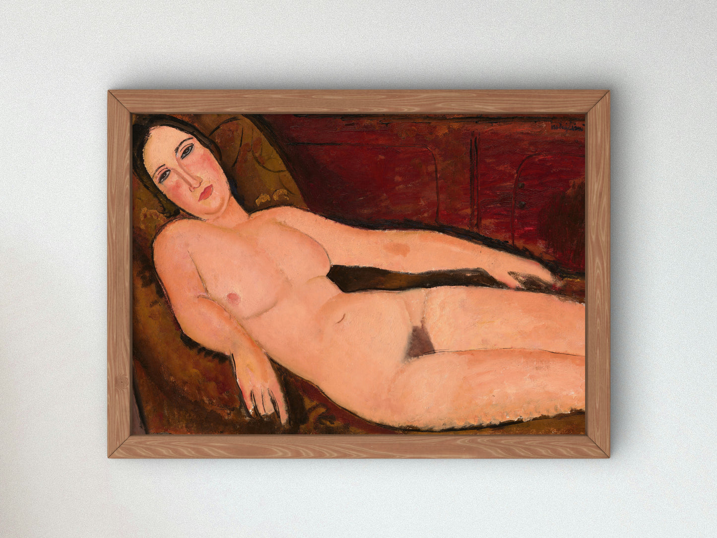 Nude on a Divan by Amedeo Modigliani 1918, Wall Art Print, Fine Art Reproduction, Museum Quality Decor, Poster