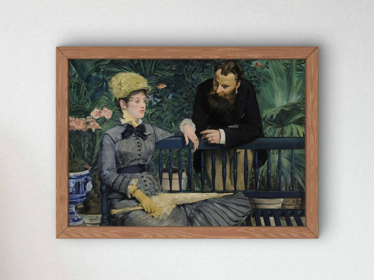 In the Conservatory by Édouard Manet 1878, Wall Art Print, Fine Art Reproduction, Museum Quality Decor, Poster