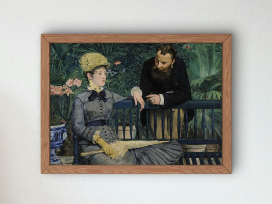 In the Conservatory by Édouard Manet 1878, Wall Art Print, Fine Art Reproduction, Museum Quality Decor, Poster