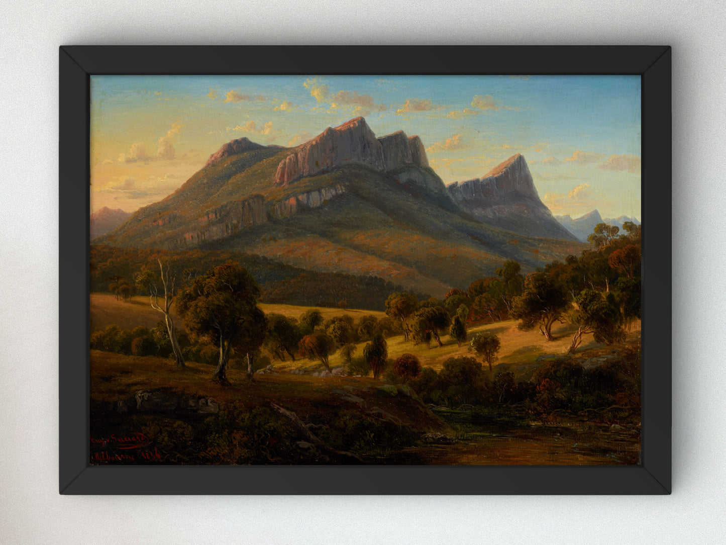 Mount Abrupt, the Grampians, Victoria by Eugene von Guérard 1856, Wall Art Print, Fine Art Reproduction, Museum Quality Decor, Poster