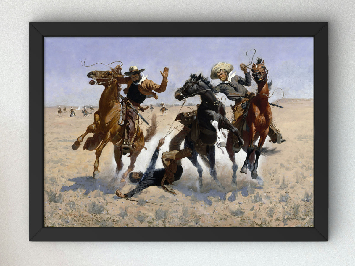 Aiding a Comrade by Frederic Remington 1890, Wall Art Print, Fine Art Reproduction, Museum Quality Decor, Poster