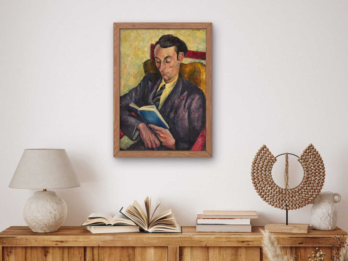Man Reading by Emmanuel Levy 1936, Wall Art Print, Fine Art Reproduction, Museum Quality Decor, Poster