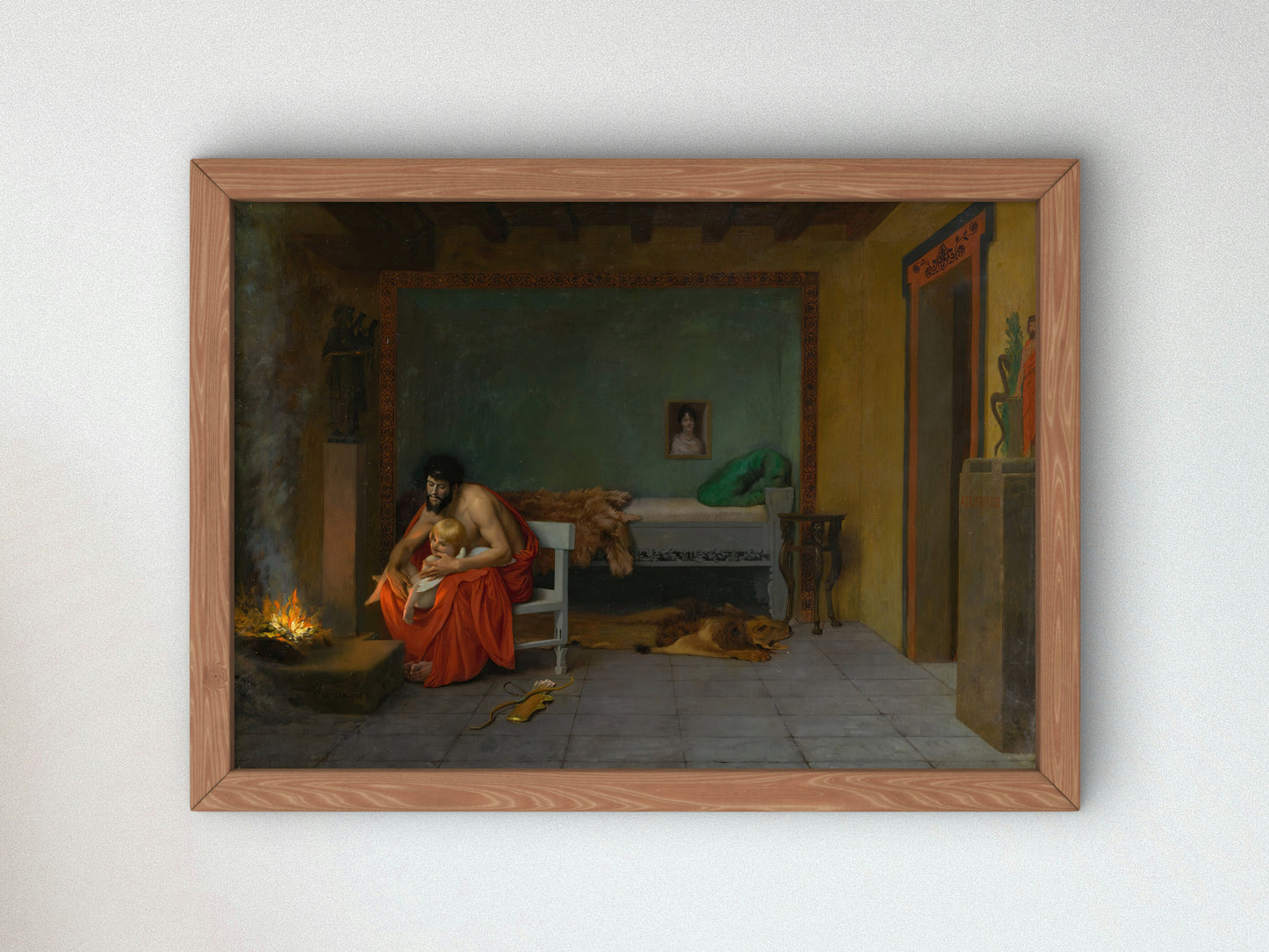 Cupid's Shivering Limbs the Embers Warm by Jean Léon Gérôme, Wall Art Print, Fine Art Reproduction, Museum Quality Decor, Poster