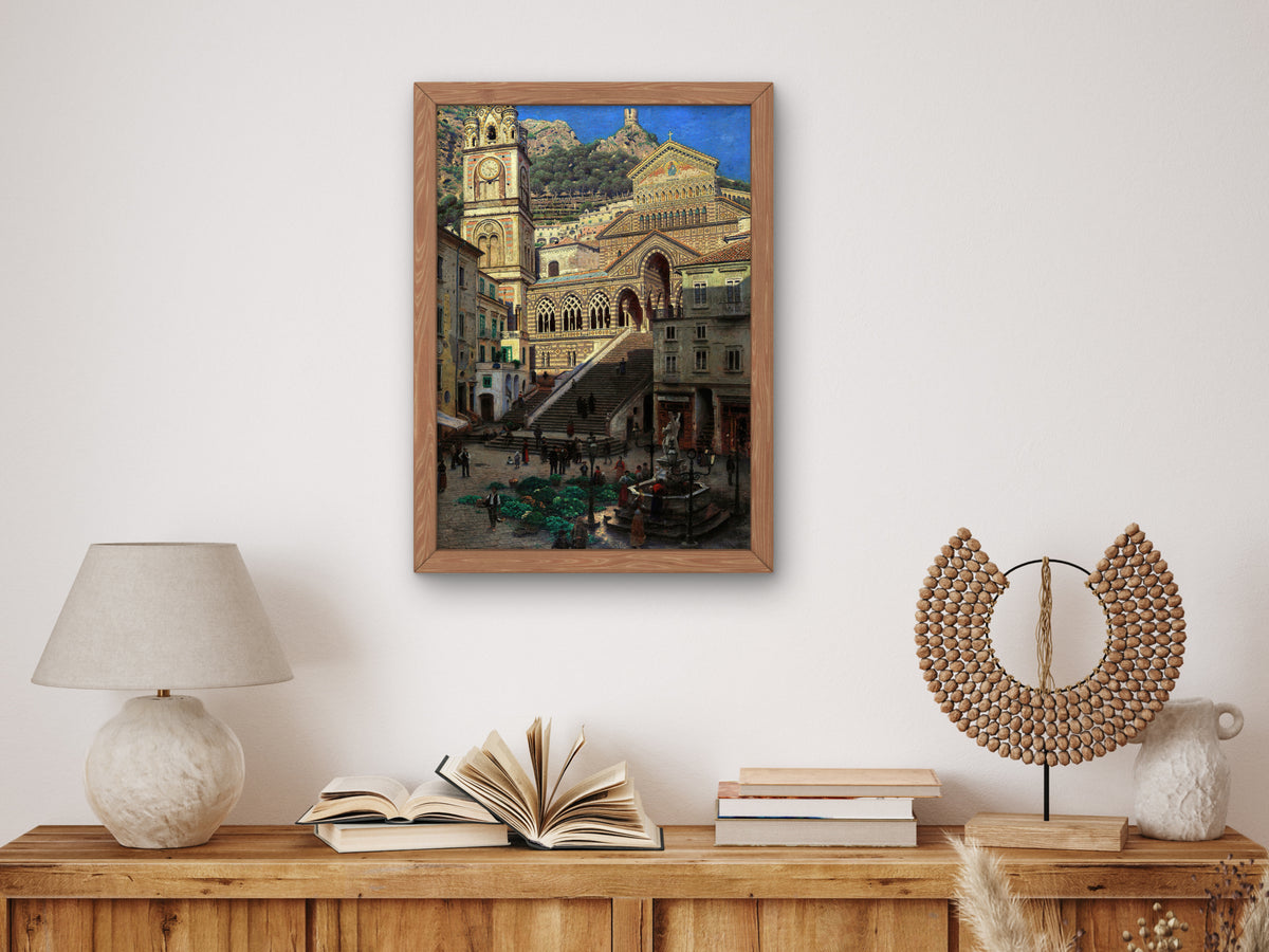 Amalfi Cathedral by Aleksander Gierymski, Wall Art Print, Fine Art Reproduction, Museum Quality Decor, Poster