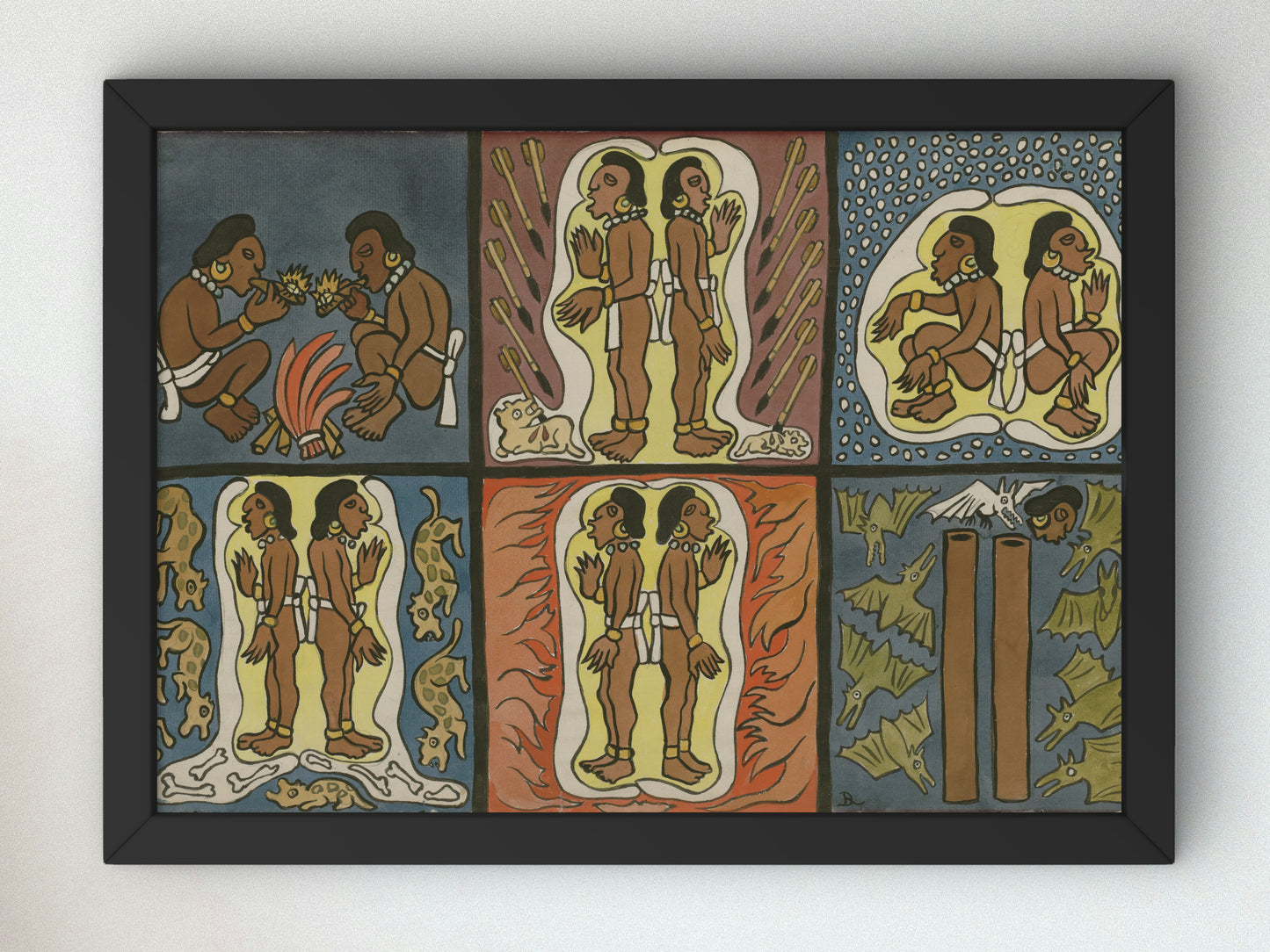 Trials of the Hero Twins by Diego Rivera 1931, Wall Art Print, Fine Art Reproduction, Museum Quality Decor, Poster