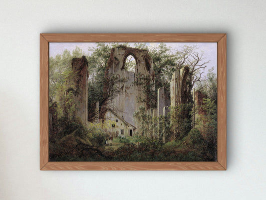 Monastery Ruin Eldena by Caspar David Friedrich 1824, Wall Art Print, Fine Art Reproduction, Museum Quality Decor, Poster