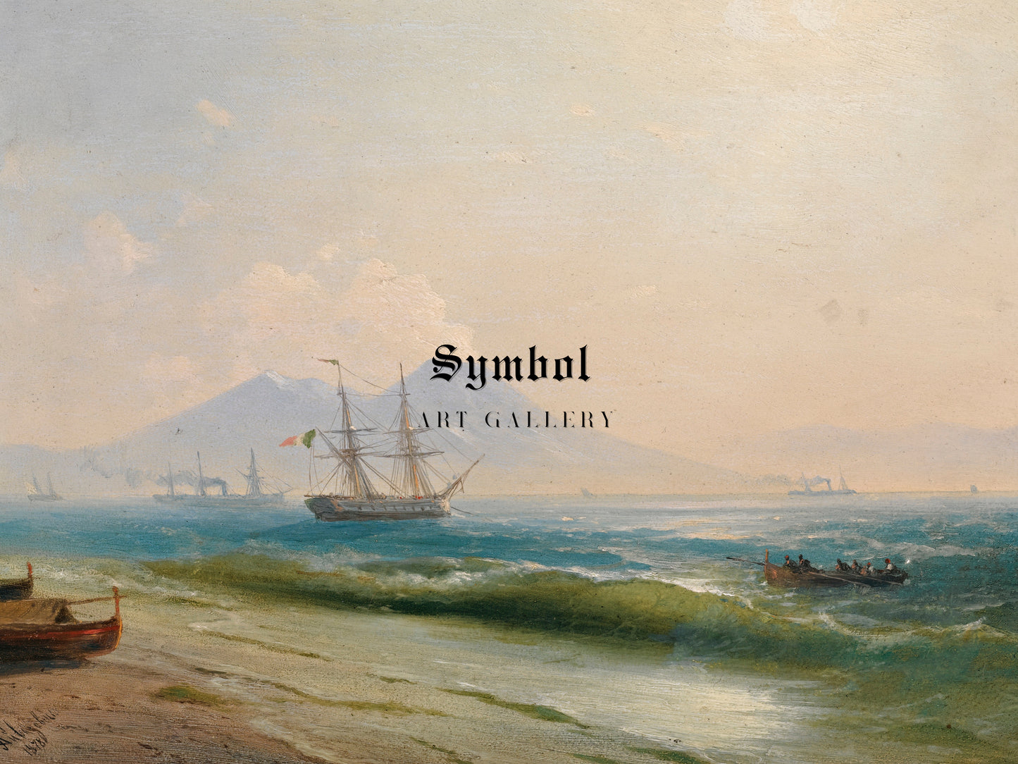 View of Mount Vesuvius by Ivan Konstantinovich Aivazovsky 1878, Wall Art Print, Fine Art Reproduction, Museum Quality Decor, Poster