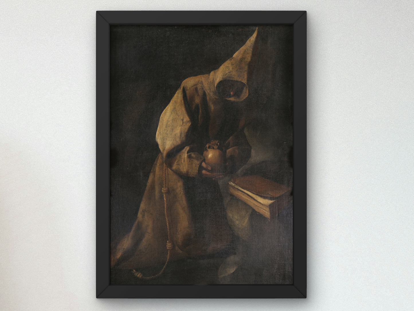 Saint Francis in Meditation by Francisco de Zurbarán 1632, Wall Art Print, Fine Art Reproduction, Museum Quality Decor, Poster
