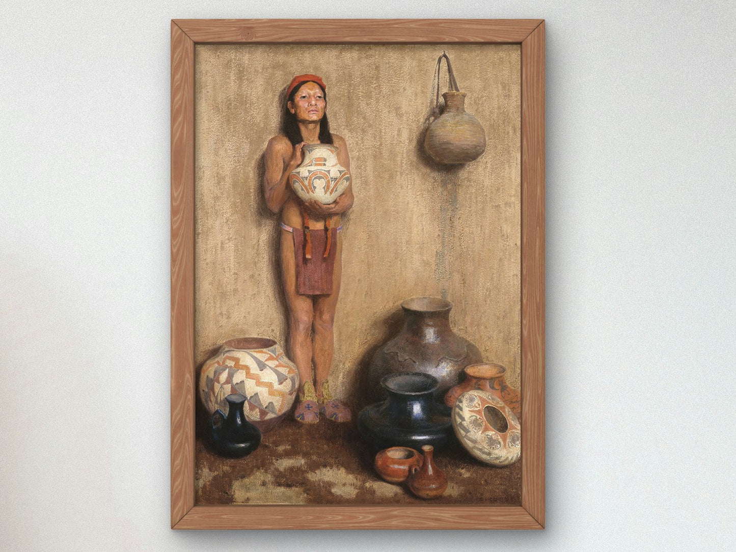 Pottery Vendor by Eanger Irving Couse 1916, Wall Art Print, Fine Art Reproduction, Museum Quality Decor, Poster