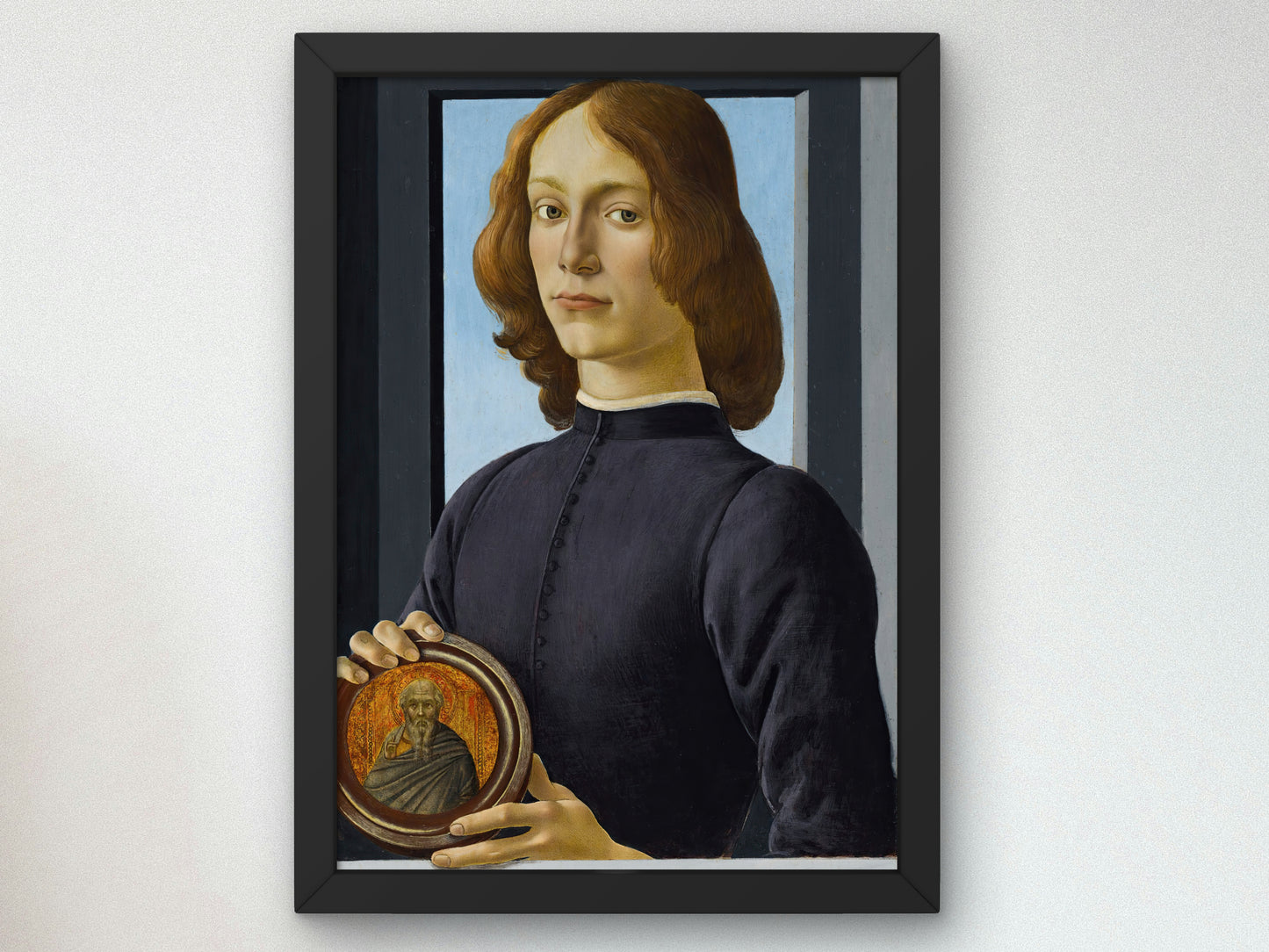 Portrait of a Young Man Holding a Roundel by Sandro Botticelli, Wall Art Print, Fine Art Reproduction, Museum Quality Decor, Poster