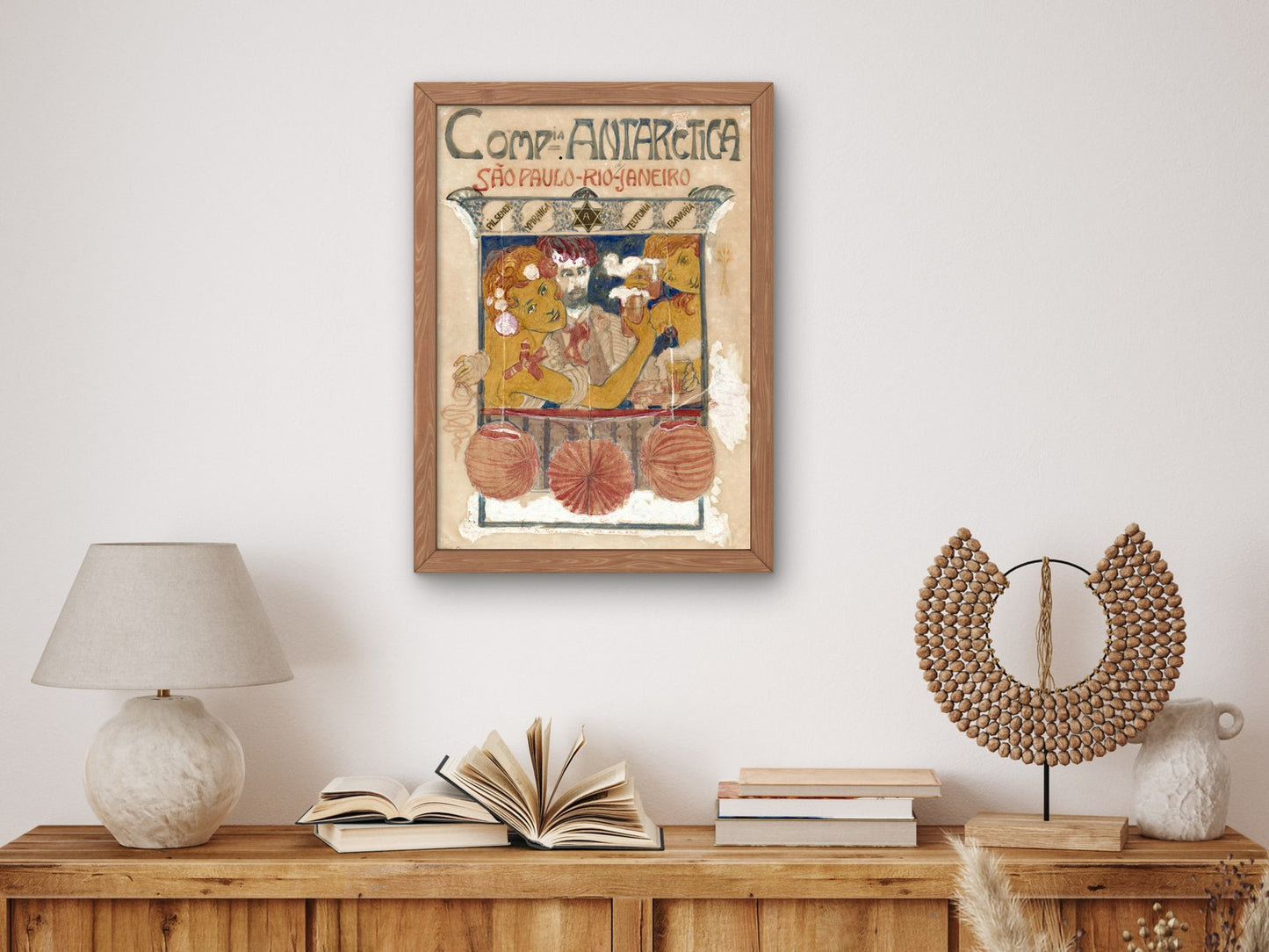 Companhia Antarctica Poster by Eliseu Visconti 1920, Wall Art Print, Fine Art Reproduction, Museum Quality Decor, Poster