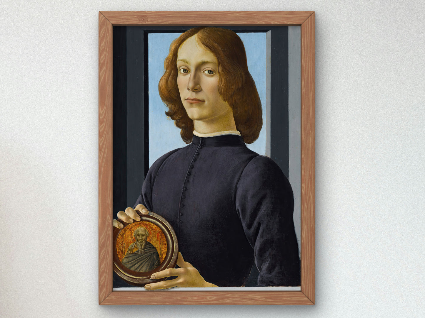 Portrait of a Young Man Holding a Roundel by Sandro Botticelli, Wall Art Print, Fine Art Reproduction, Museum Quality Decor, Poster