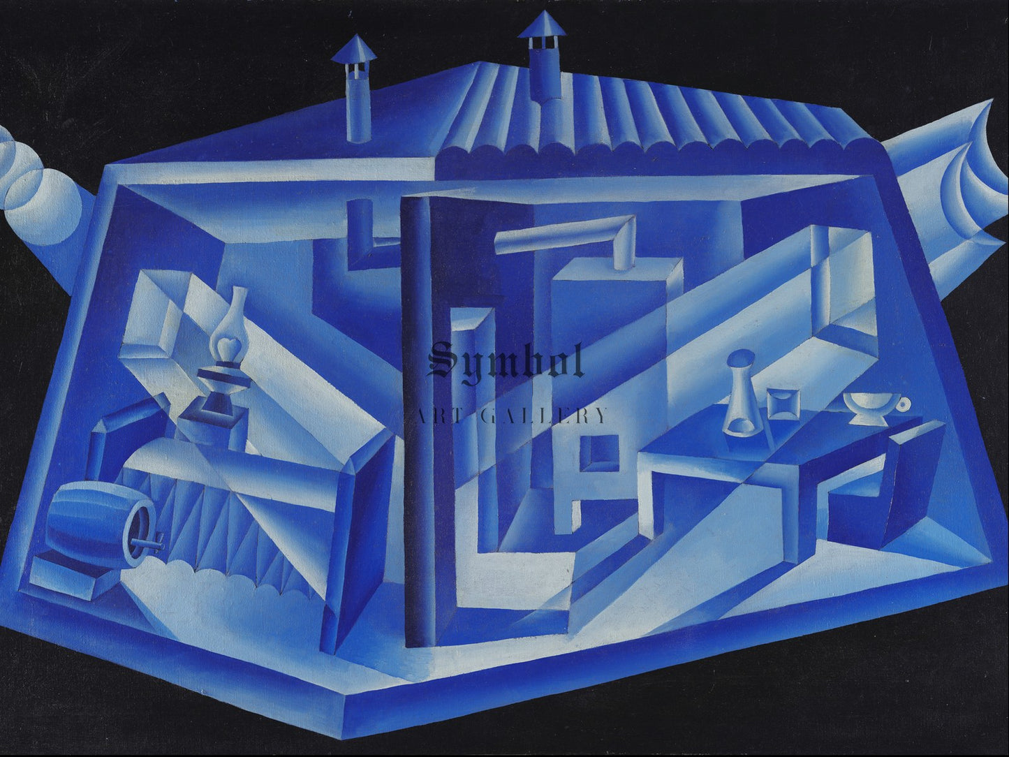 Prismi lunari by Fortunato Depero 1931, Wall Art Print, Fine Art Reproduction, Museum Quality Decor, Poster