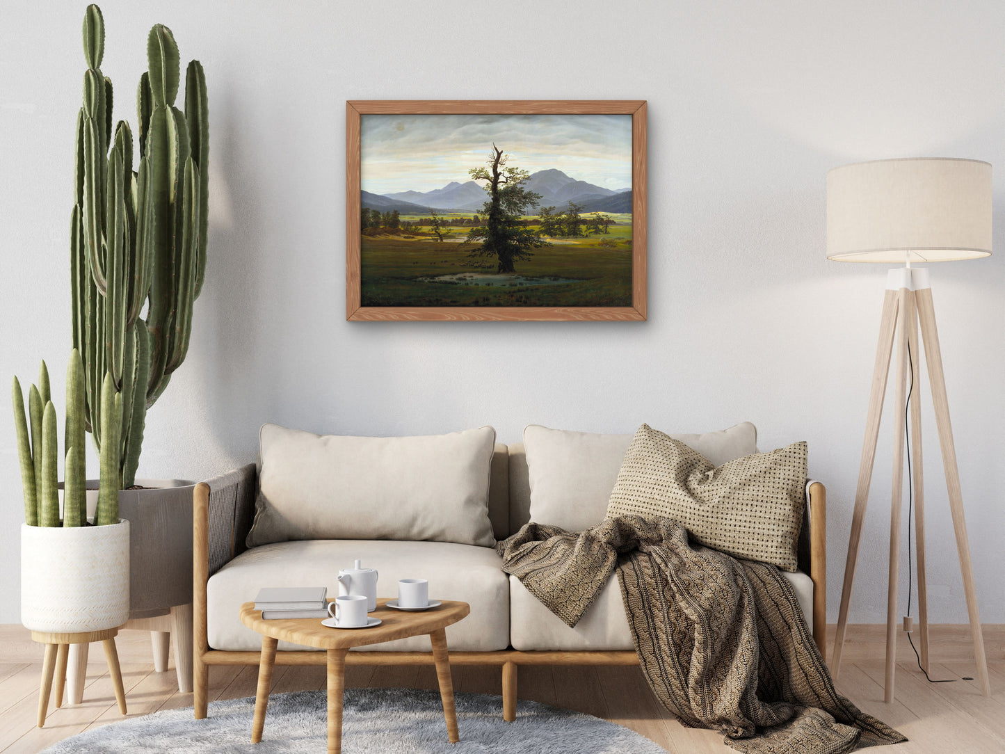 Village Landscape in Morning Light The Lone Tree by Caspar David Friedrich 1822, Wall Art Print, Fine Art Reproduction, Museum Quality Decor