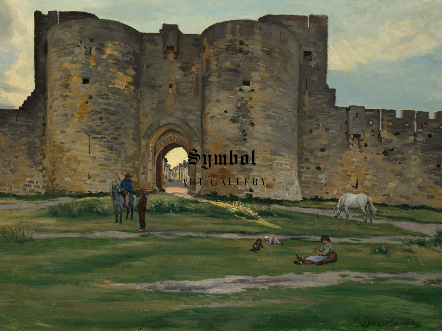 Porte de la Reine at Aigues Mortes by Jean Frédéric Bazille 1867, Wall Art Print, Fine Art Reproduction, Museum Quality Decor, Poster