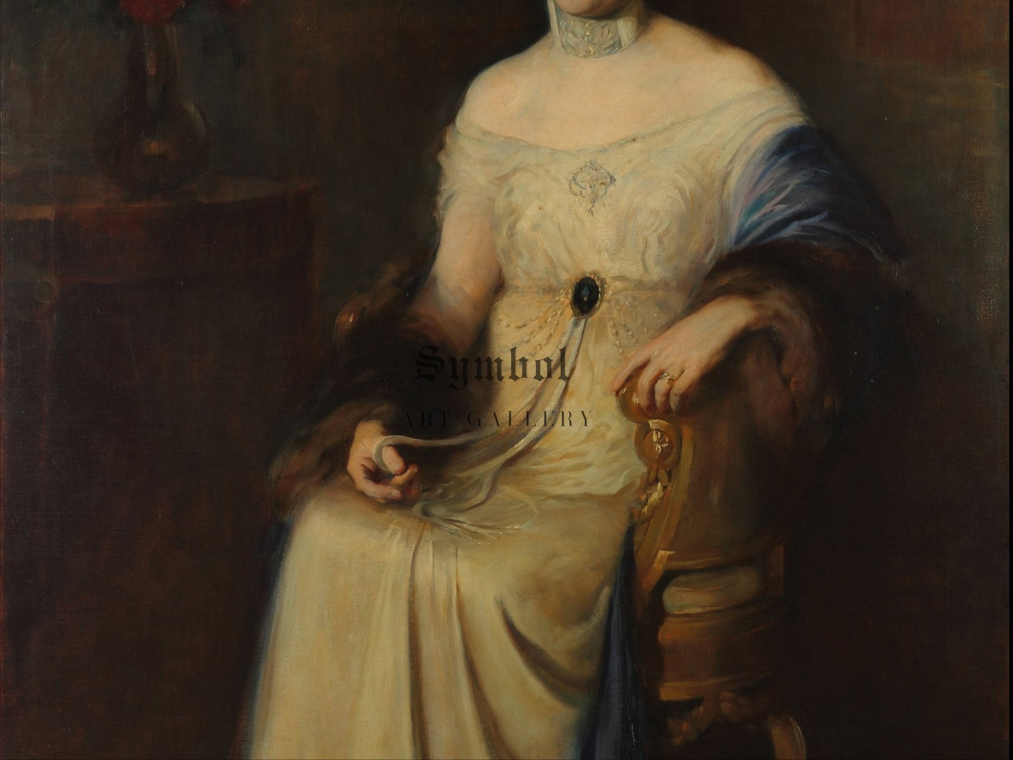 Portrait of the Artist's Wife by Ernesto de la Cárcova 1914, Wall Art Print, Fine Art Reproduction, Museum Quality Decor, Poster